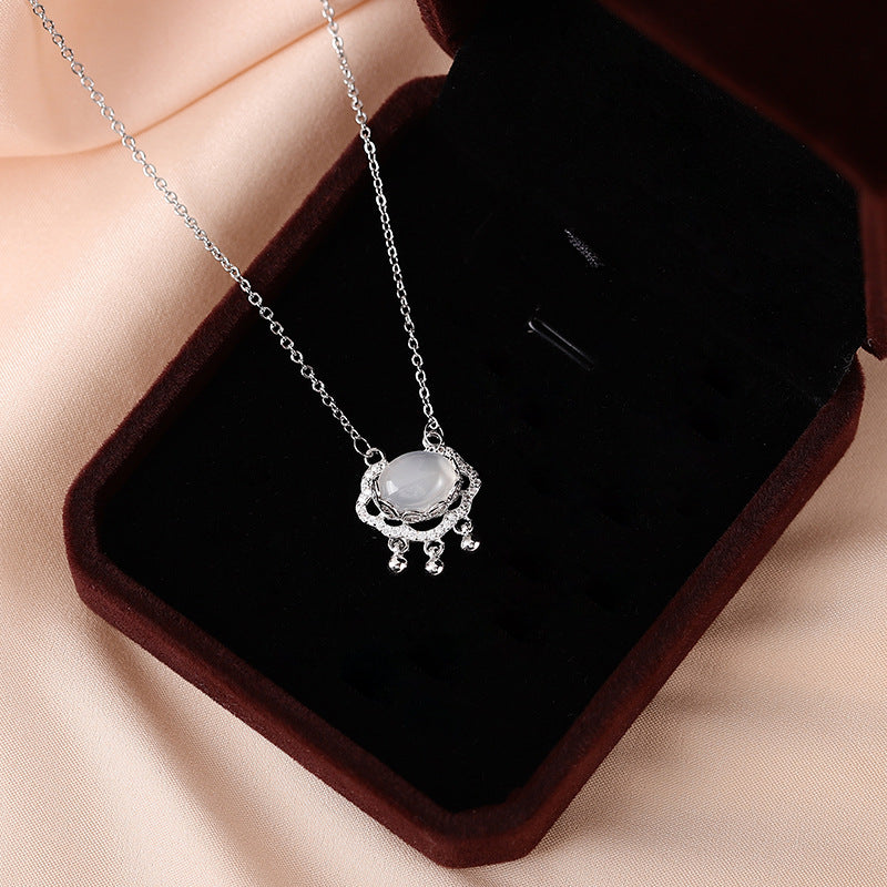 National Style Peace Longevity Lock Pendant Sterling Necklaces
