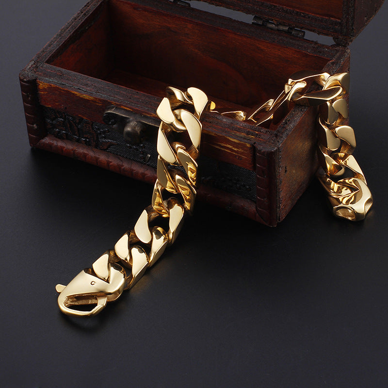 Men's Steel Ornament Korean Fashion Creative Simple Cuban Bracelets