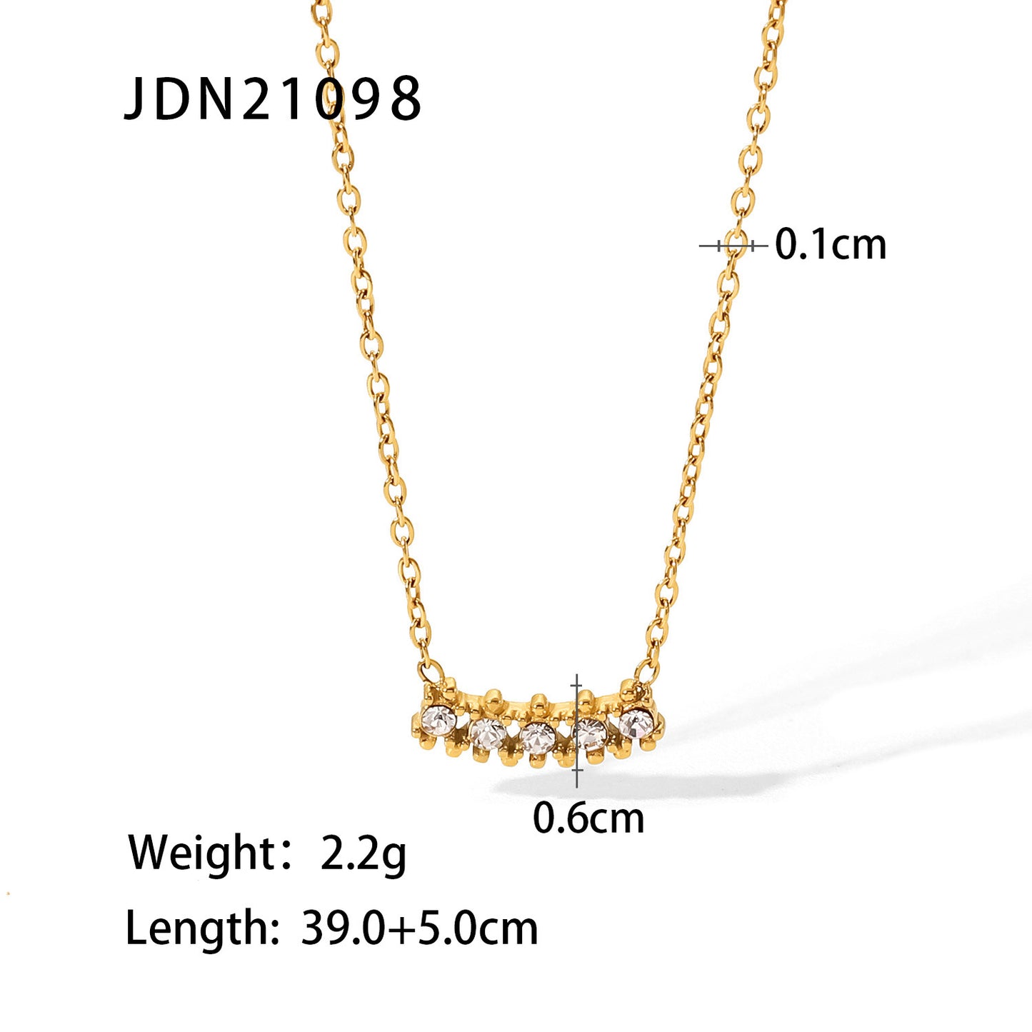 Women's Titanium Steel Gold Stainless Inlaid Zircon Necklaces