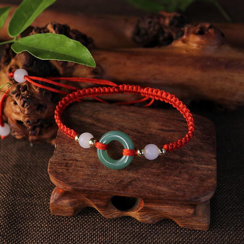 Women's & Men's Rope Hand-woven Jade Gift Life Gifts Bracelets