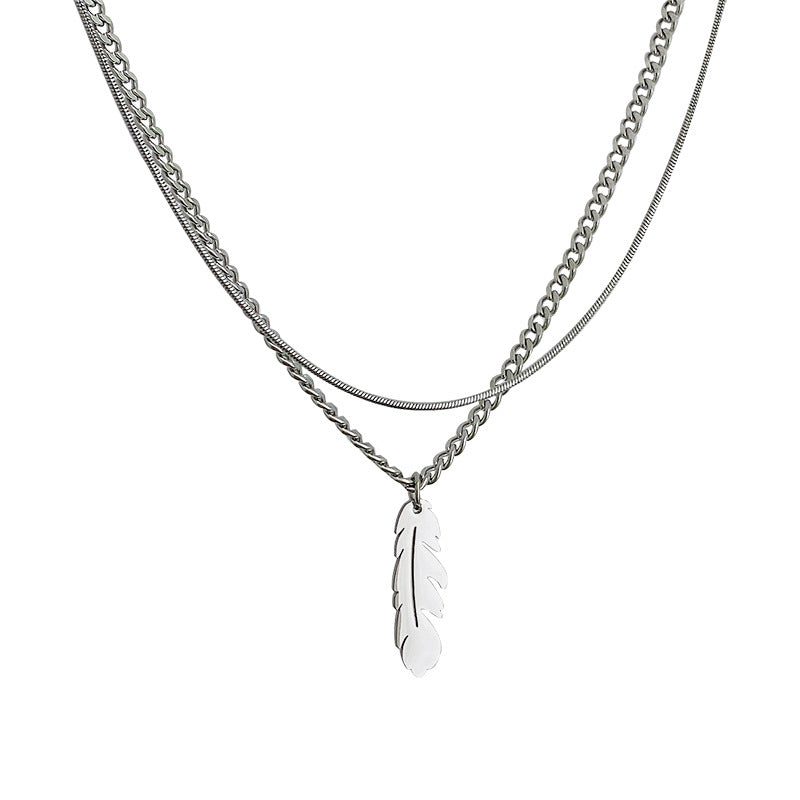 Chain Feather Tide Hip Hop Simple Necklaces