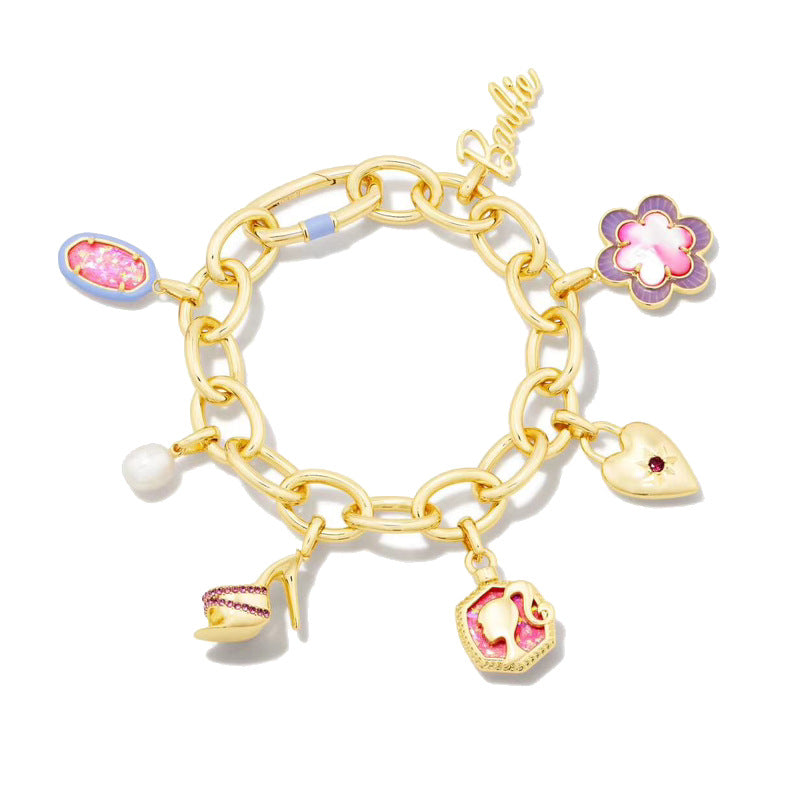 Bracelets d'ornement de dessin animé de combinaison de diamants fantaisie Barbie