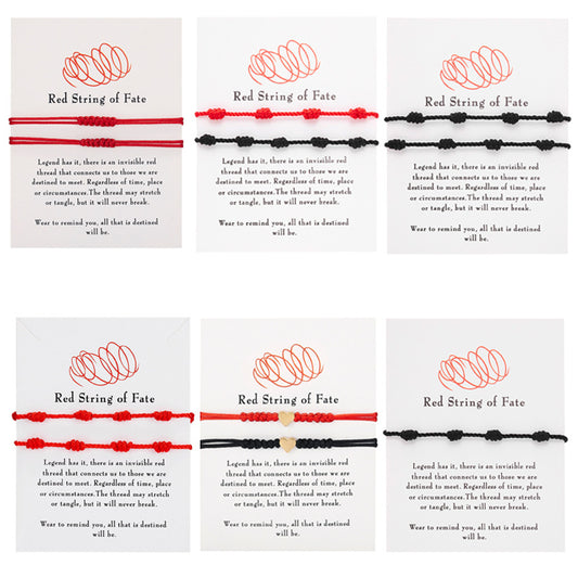 Black And Red Knot Rope Lucky Bracelets