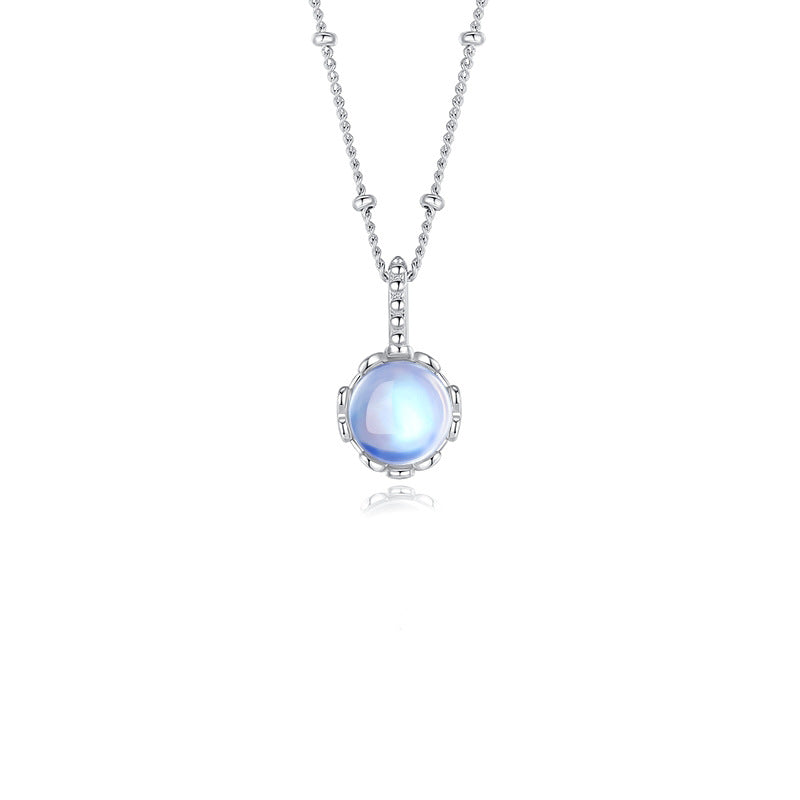 Women's Titanium Steel High-grade Refreshing Stylish Moonstone Sweet And Simple Necklaces