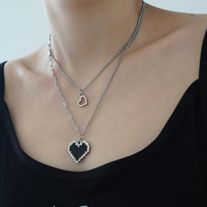 Heart Pendant Stacked Cold Style Hip Necklaces