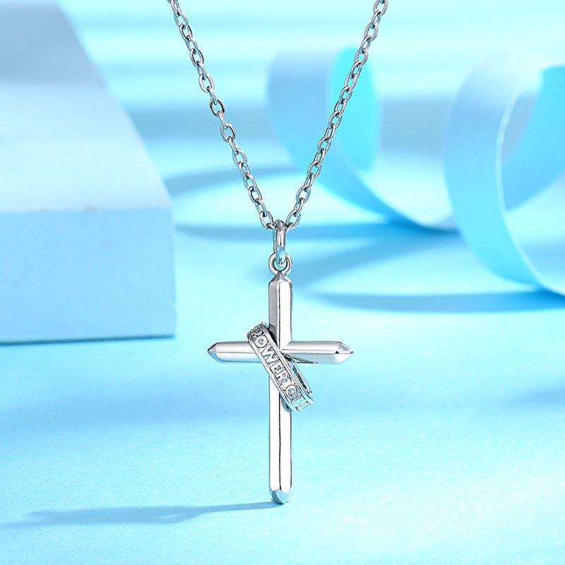 Colliers de couple et de mode pour femmes et hommes avec croix en diamant doré