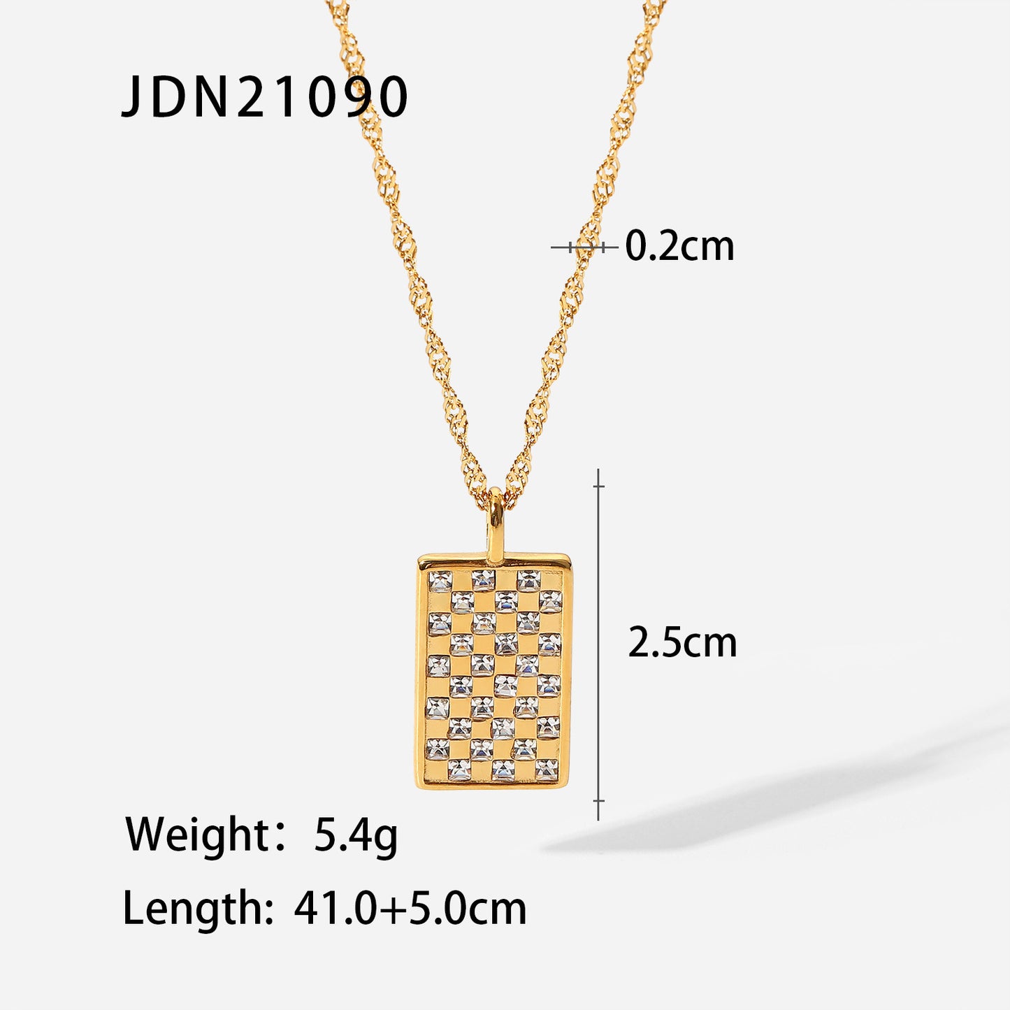 Women's Titanium Steel Gold Stainless Inlaid Zircon Necklaces