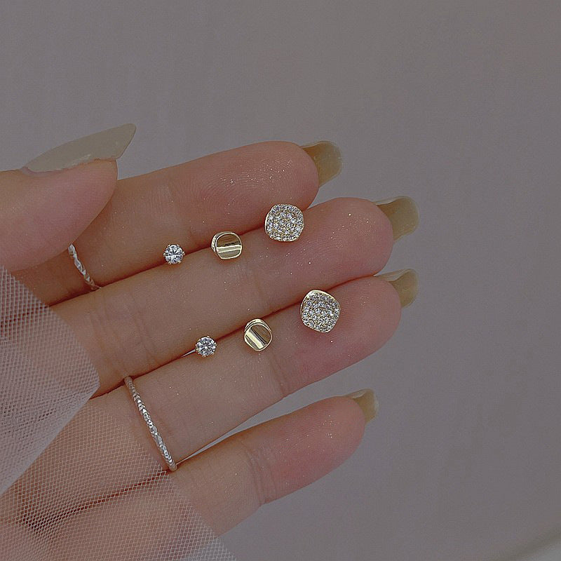 Sets Female Simple And Compact Frosty Earrings