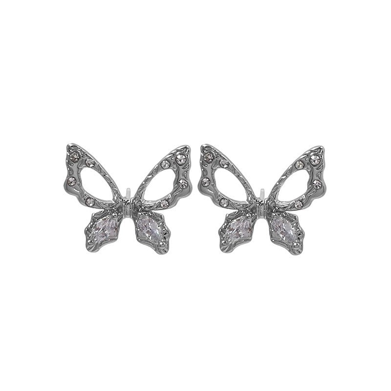 Women's Sier Hollow Butterfly Zircon For Trendy Rings
