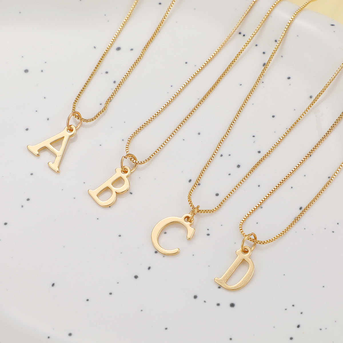 English Letter Creative Simple Box Chain Necklaces