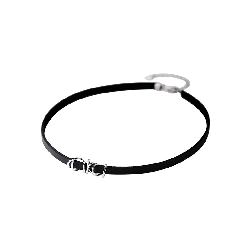 Chain Female Neck Band Black Leather Necklaces