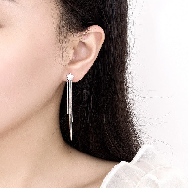 Long Tassel Star Five-pointed Simple Elegant Earrings