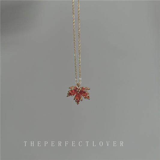 Falling Maple Leaf French Retro Affordable Luxury High-grade Zircon Necklaces