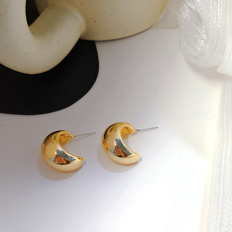 Women's Water Drop Spherical Metal For Minority Simple Ear Earrings