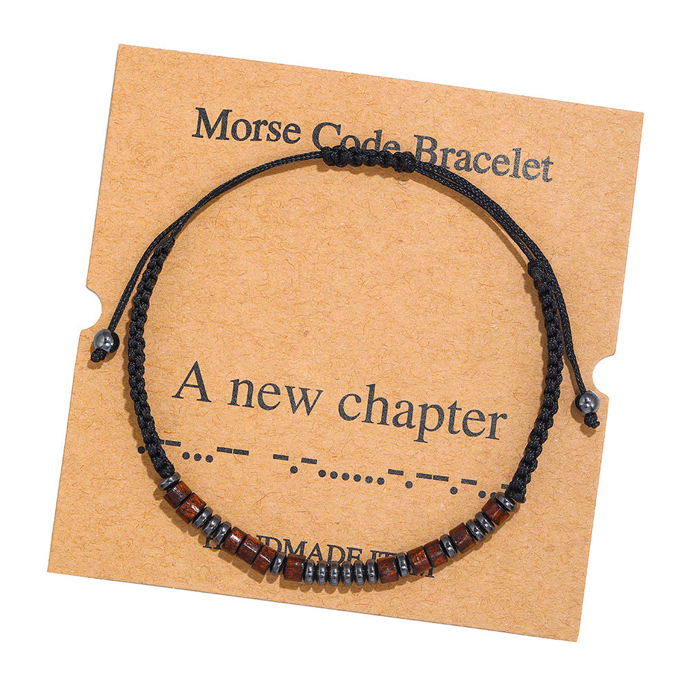 Woven Moss Password Letter Number Couple Bracelets