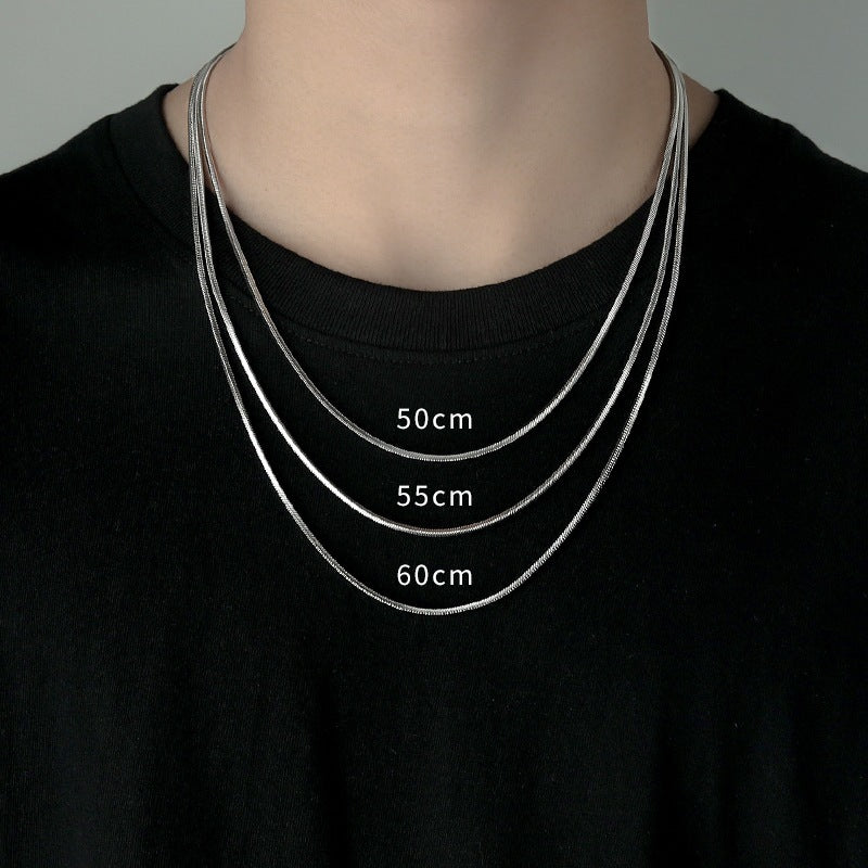 Men's Trendy Design Sense Minority Plain Snake Bones Hip Necklaces