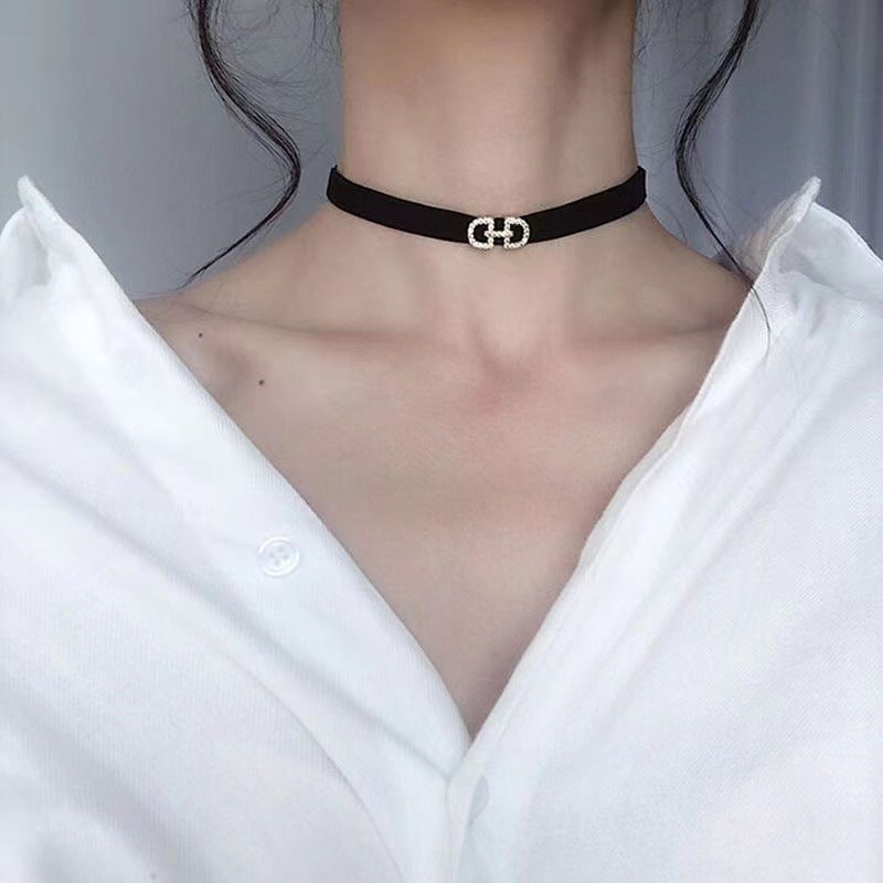 Corde femelle clavicule chaîne lumière luxe minorité cou bande colliers