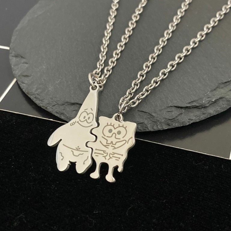 Women's & Men's & Star Sweater Chain Pendant Titanium Necklaces