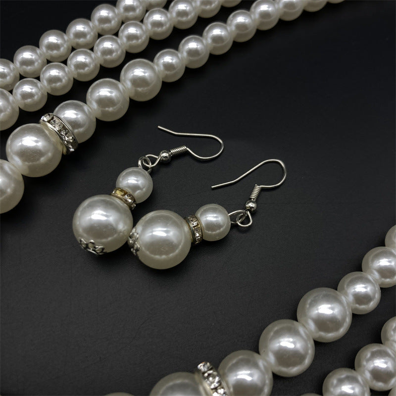 Imitation Pearl Set Of Ornaments Retro Necklaces