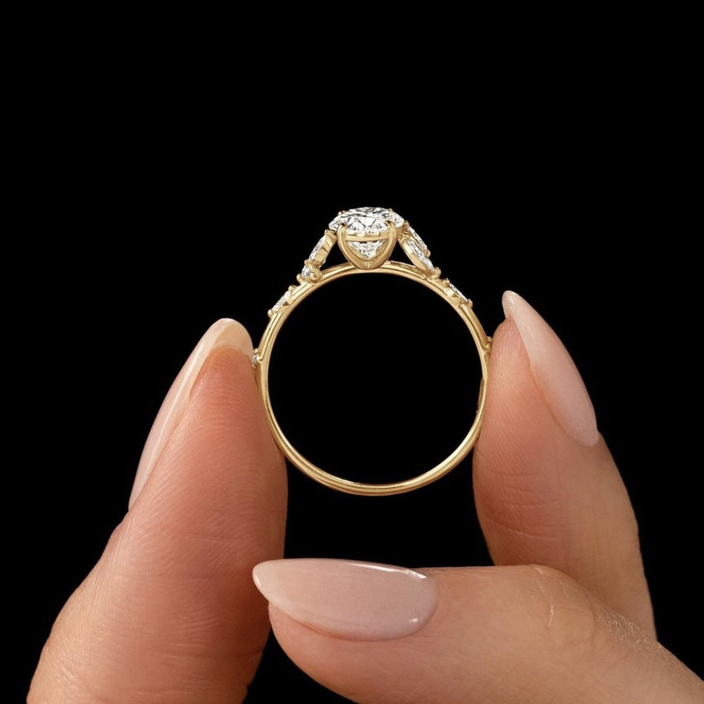 Egg-shaped Fashion Carat Shiny Marriage Engagement Rings