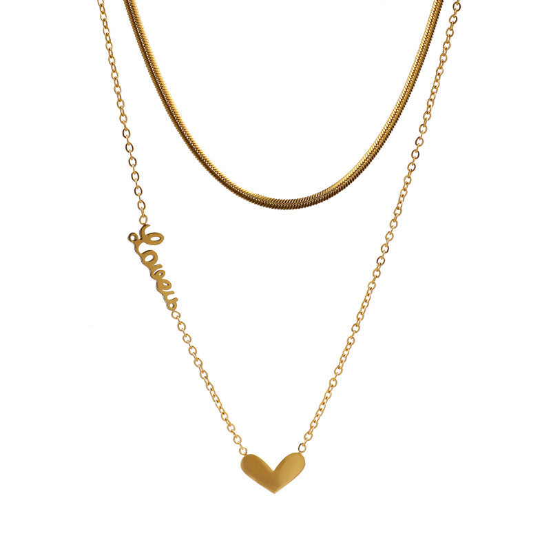 Fading Snake Bones Chain Twin Love-Halsketten für Damen