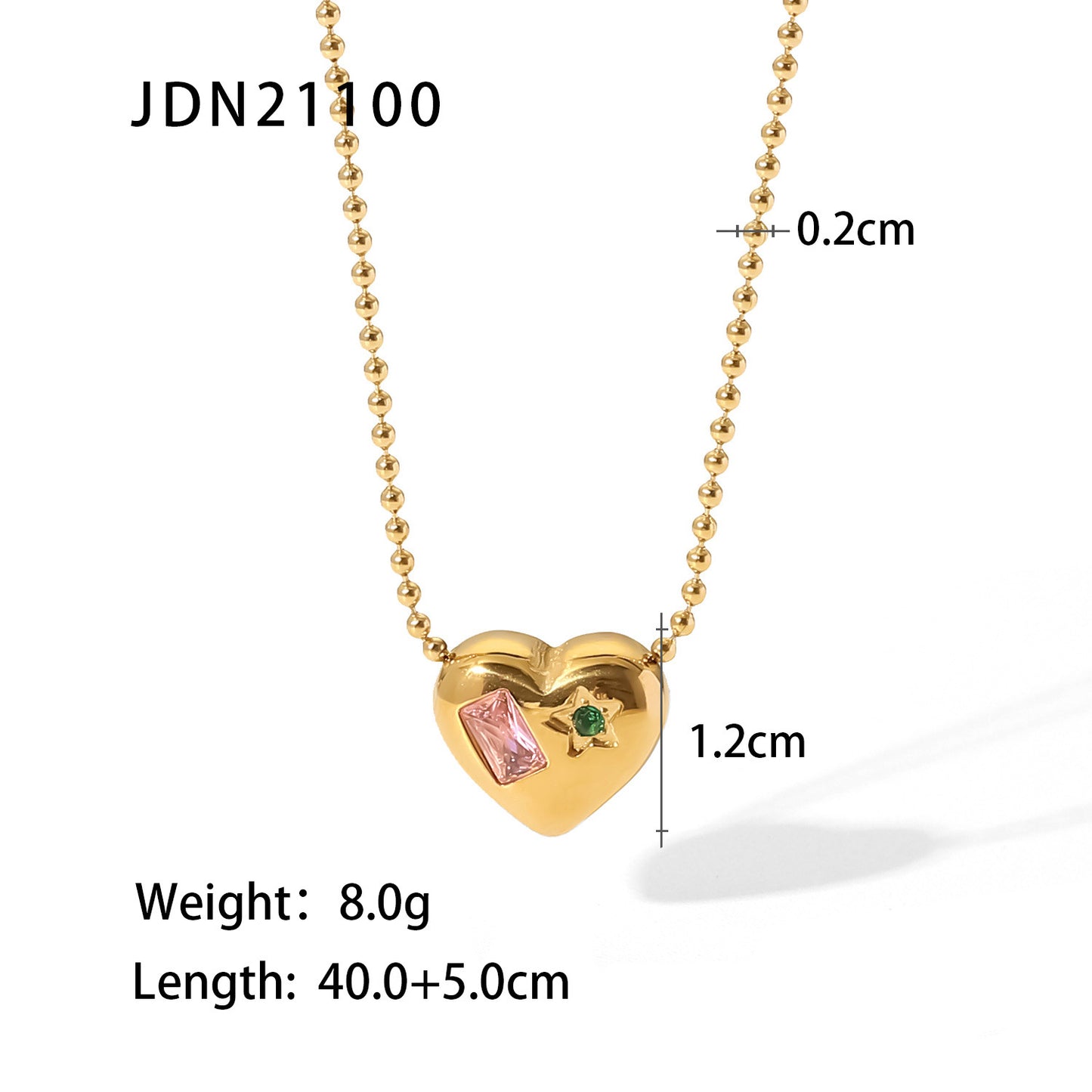 Women's Titanium Steel Gold Stainless Inlaid Zircon Necklaces