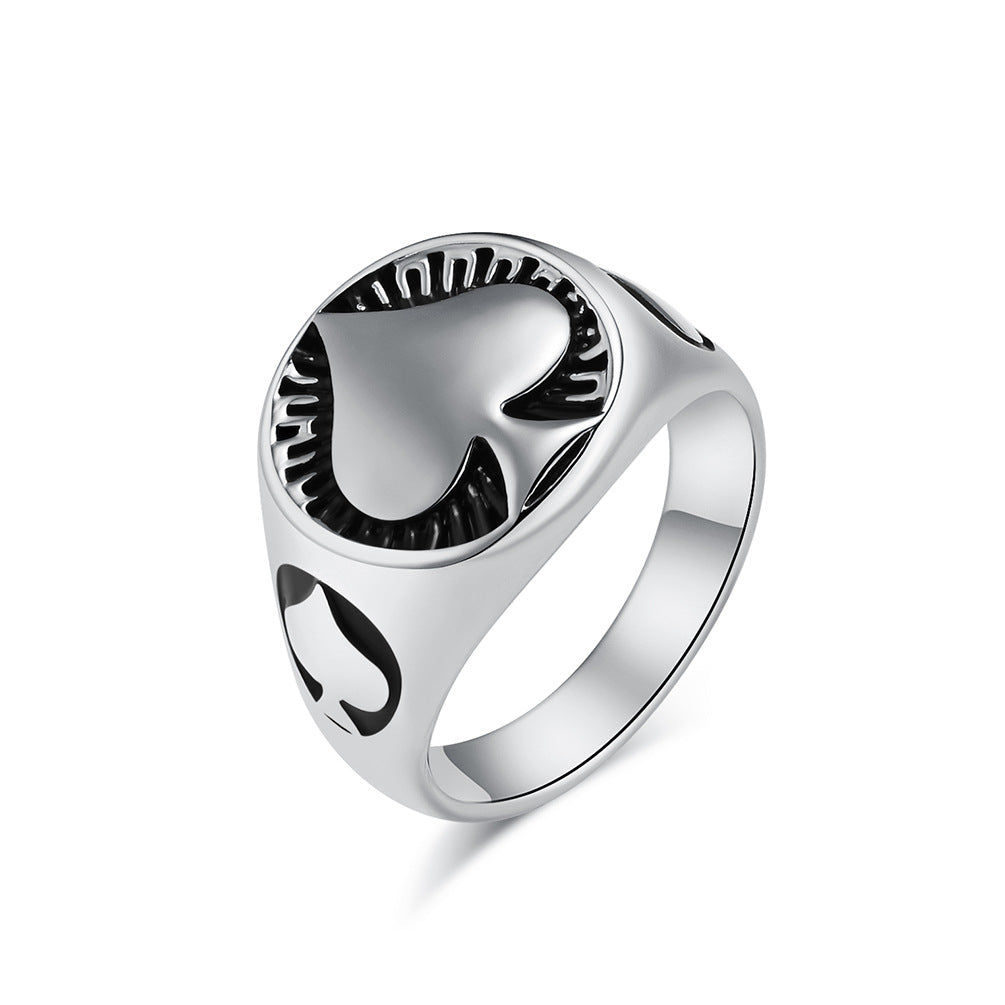 Men's Black Peach Titanium Steel Niche Personality Lucky Accessories Hipster Rings