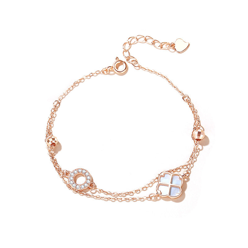 Bracelets d'été en coquillage blanc en or rose pour femmes