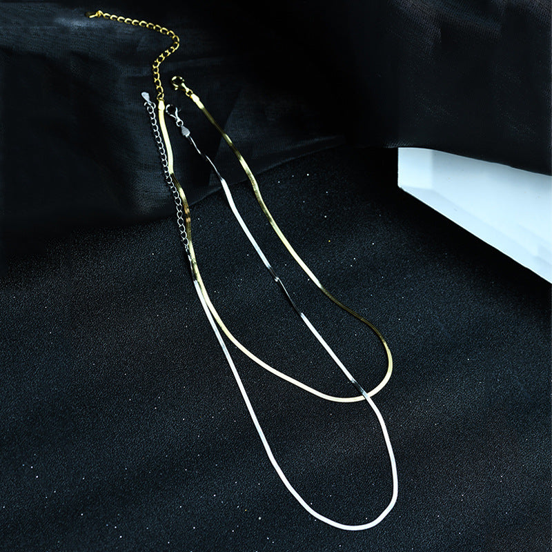 Women's Cold Sterling Sier Style Clavicle Chain Necklaces