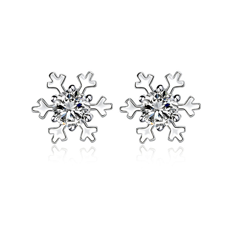 Sweet Snowflake Ear Light Luxury Minority Simple Mori Earrings