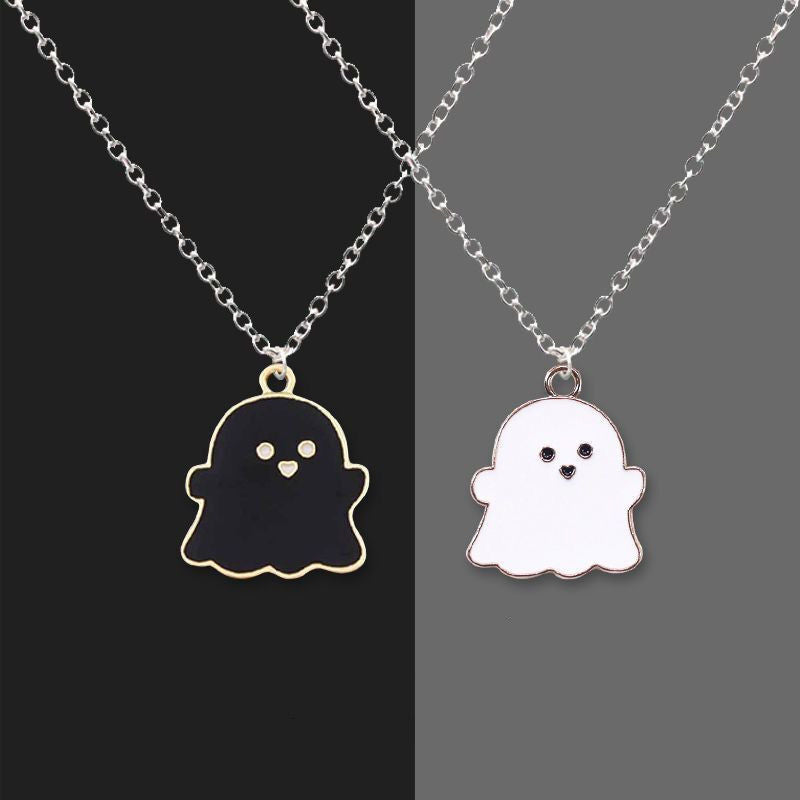 White Ghost Style Sweet Cool Creative Niche Necklaces