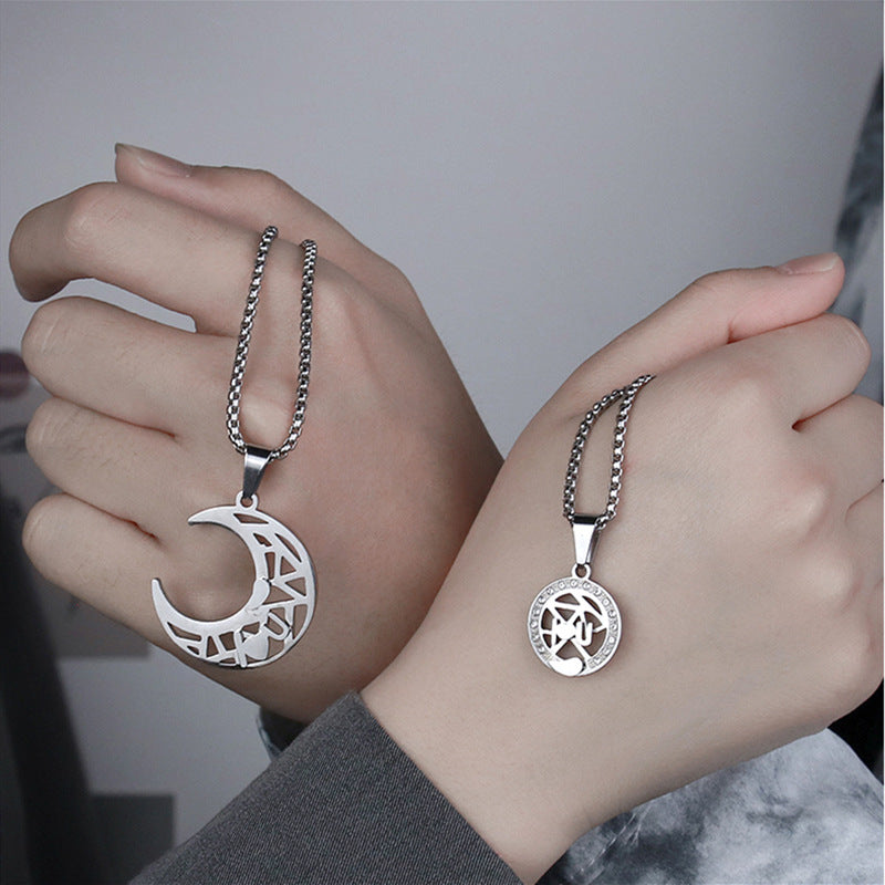 Women's & Men's Korean Style Star And Moon Pendant Couple Necklaces