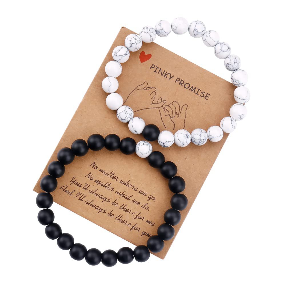 Suit Black And White Beads Woven Bracelets