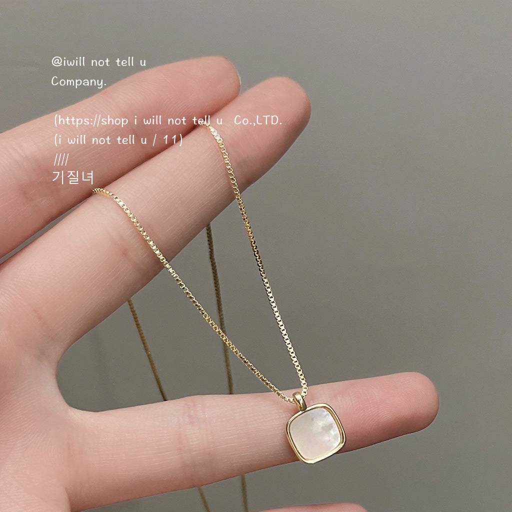 Clavicle Chain Shell Square Simple Geometric Necklaces