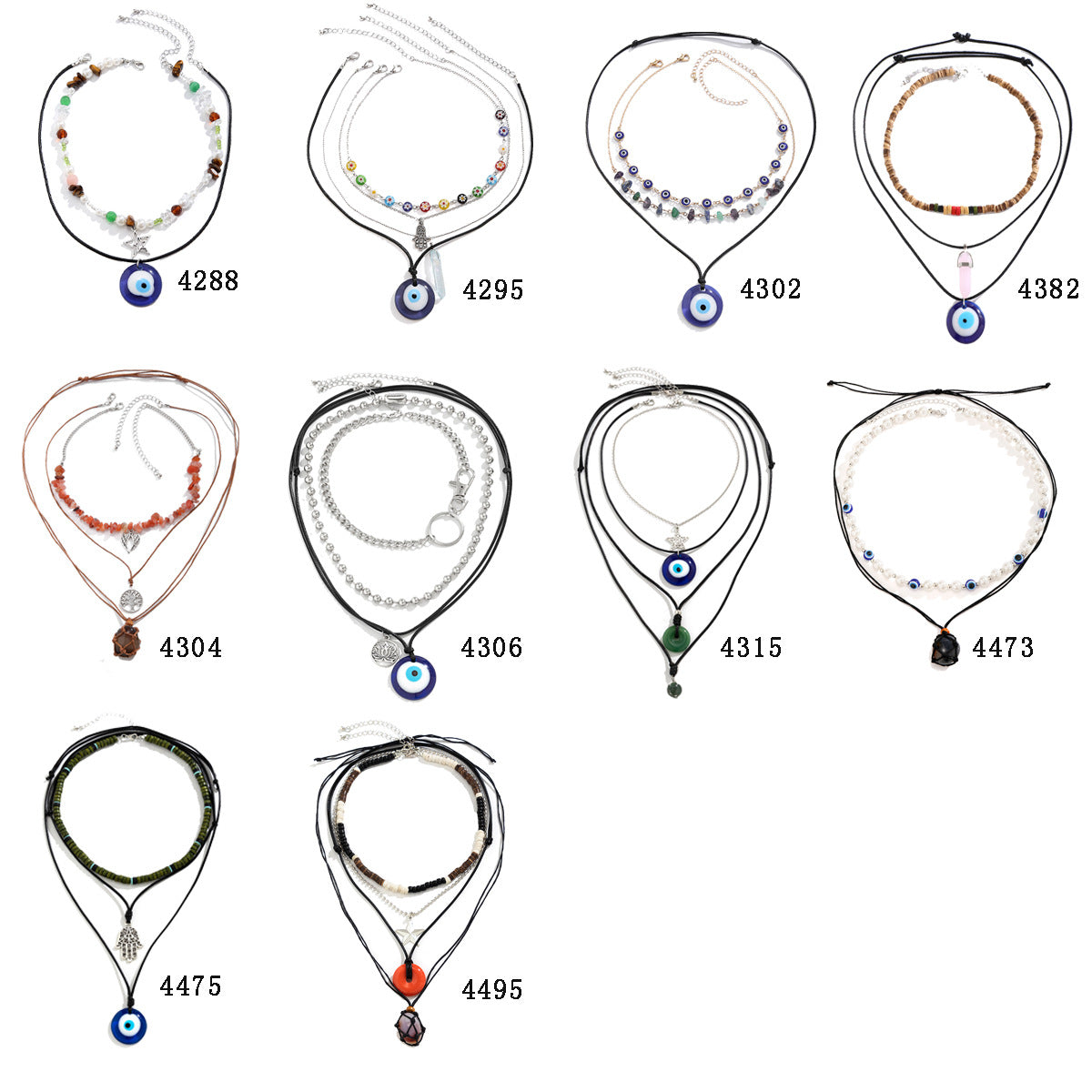 Women's Devil Eyes Millennium Style Holiday Wax Line Necklaces