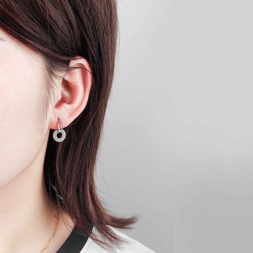Women's High-grade Korean Style Round Micro Inlaid Earrings