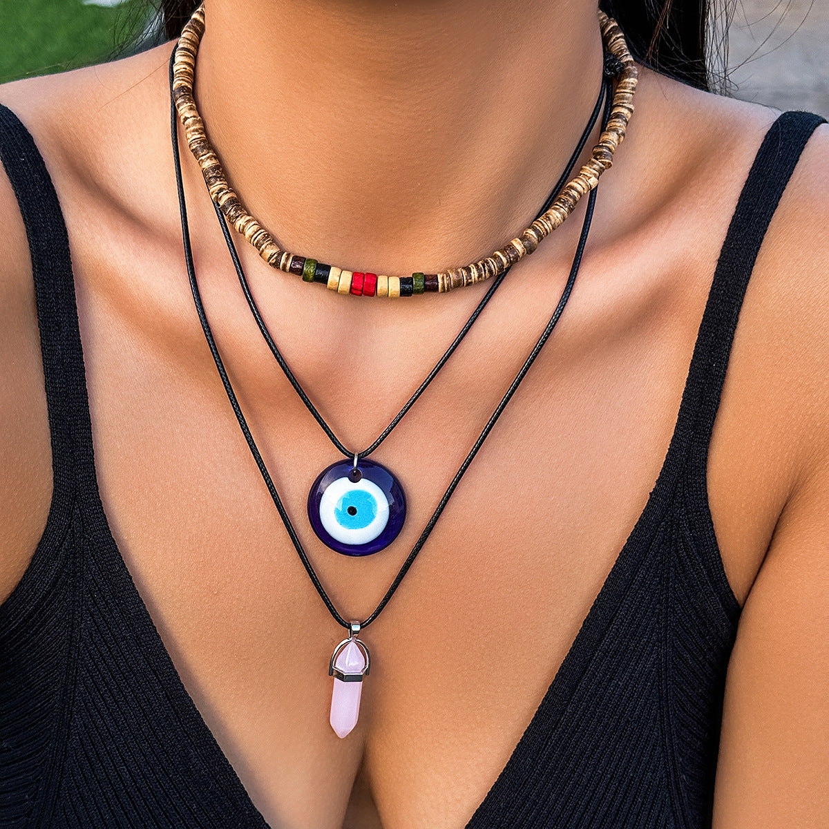 Women's Devil Eyes Millennium Style Holiday Wax Line Necklaces