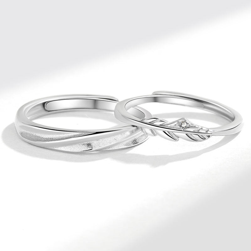 Women's & Men's & Cupid Feather Couple Simple And One Trendy Rings