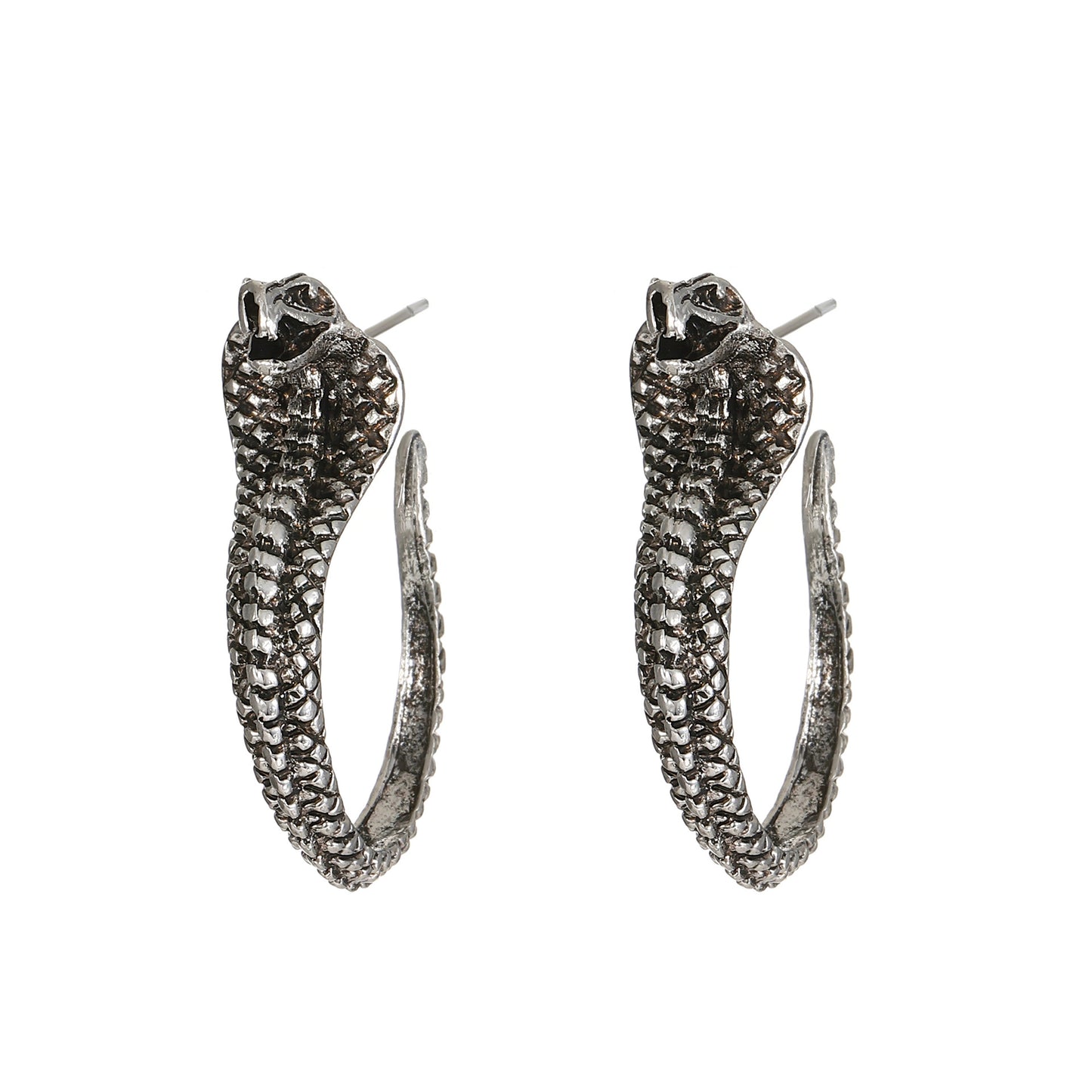 Women's Snake Punk Style Metal Winding Cobra Earrings