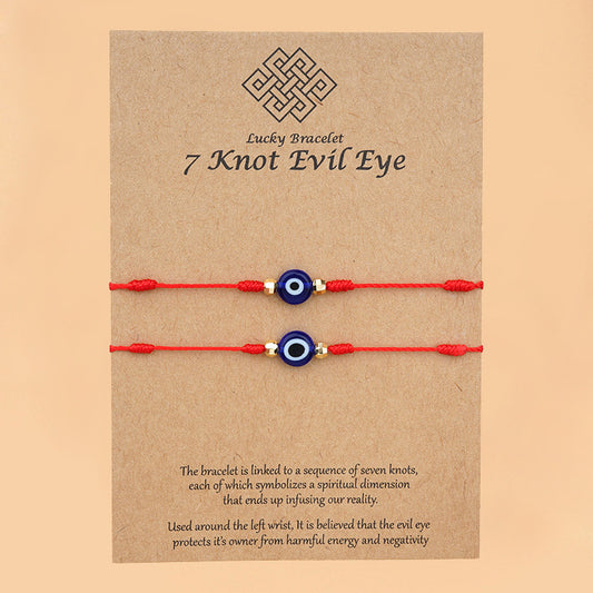 Red Rope Creative Devil Eye Woven Bracelets