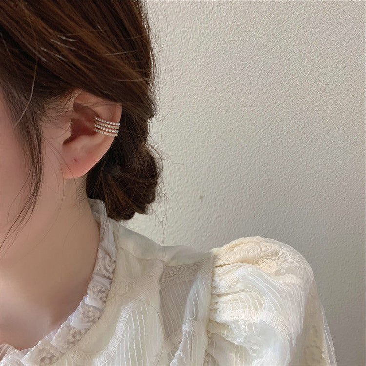 Zircon Pearl Metal Ear Clip Female Rings