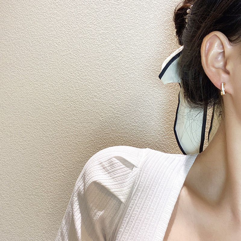 Advanced Design Cross Drop Oil Ear Clip Female Earrings