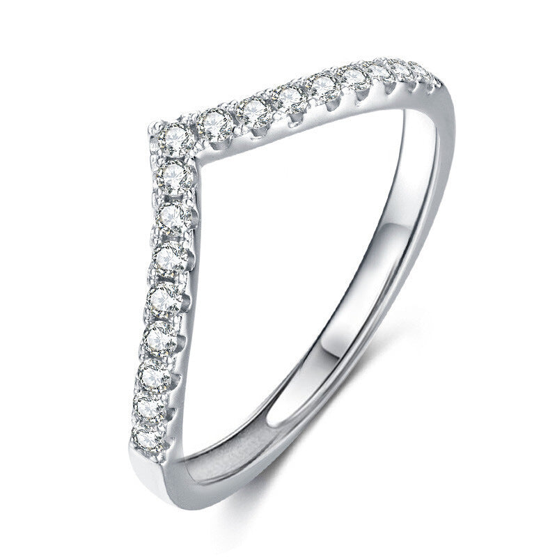 Diamond Stackable One-word Row Simple Open Rings