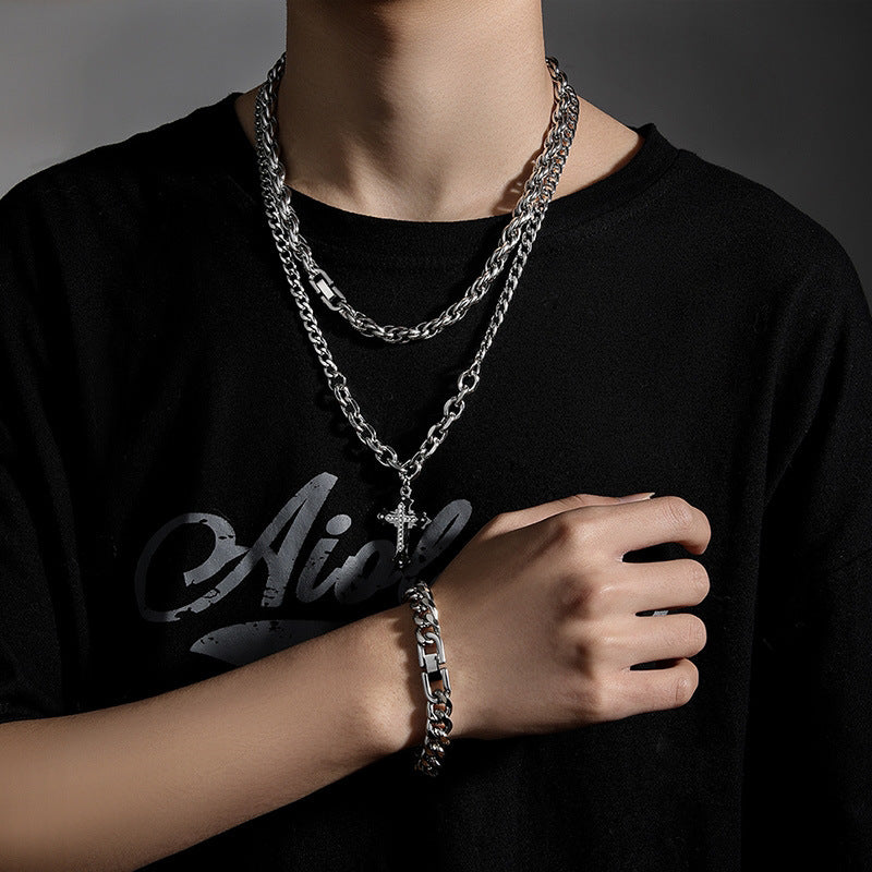 Men's Style High-grade Titanium Steel Chunky Chain Necklaces