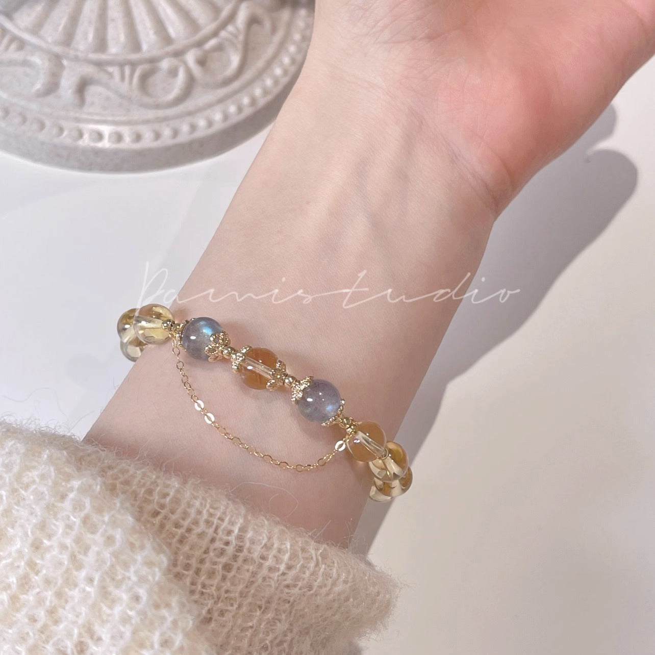 Moonstone Gold Sun Stone Gilded Fortune Bracelets