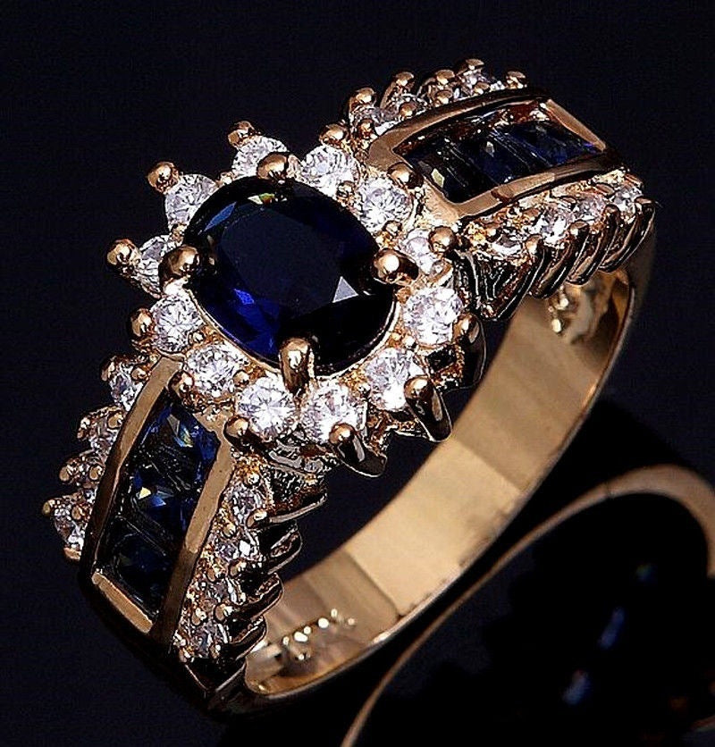 Women's & Men's & Inlaid Blue And Red Zircon Rings
