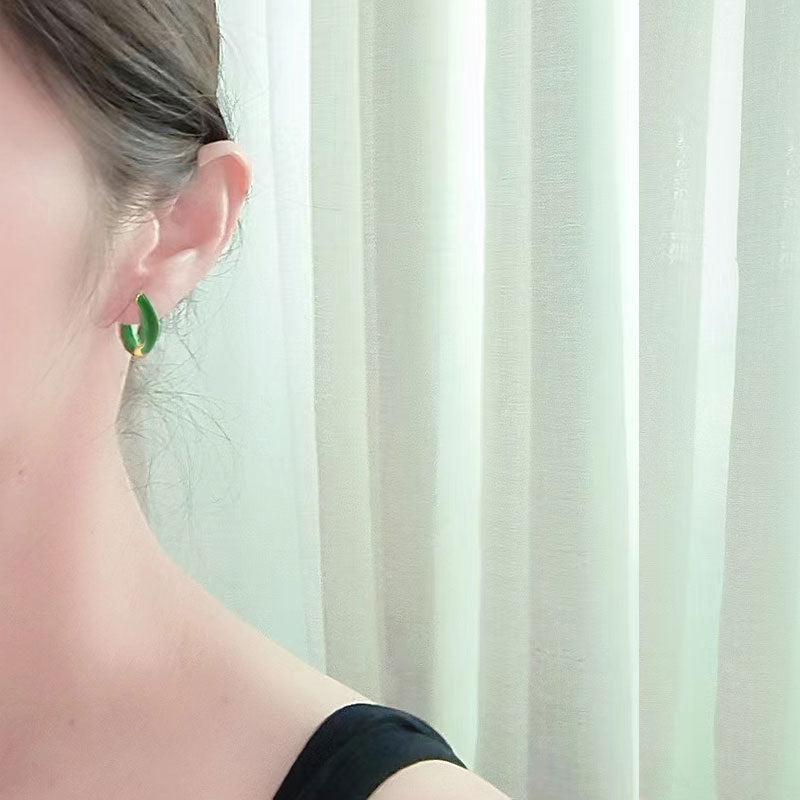 Women's Luxury Drop Oil Avocado For Jewelry Earrings