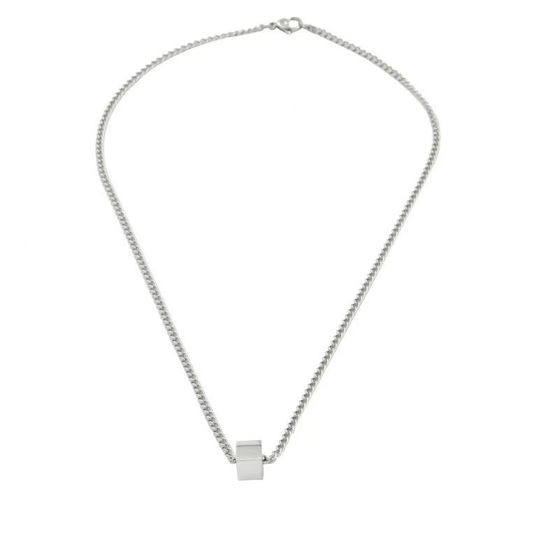 Women's & Men's Titanium Steel Square And Hip Hop Necklaces