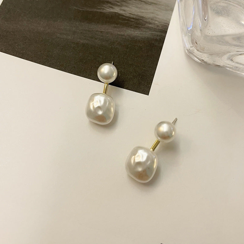 Sier Needle Elegant French Pearl Elegance Retro Minority Earrings