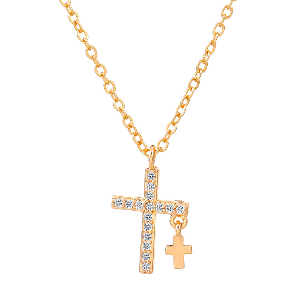 Diamond Cross Female Creative Design Geometric Necklaces